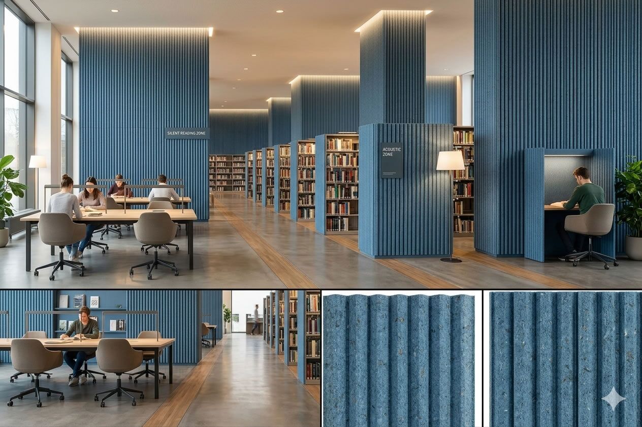 Library Wall Panels for Silent Reading and Study Areas